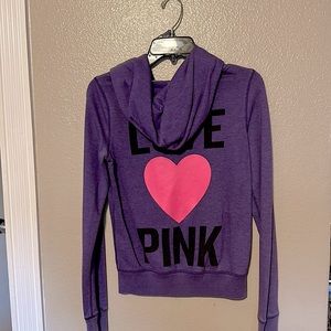 Victoria’s Secret PINK Zip Up Purple Hoodie XS